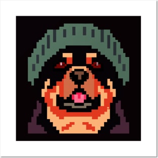 Rottweiler Pixel Art Dog Lover Puppy Posters and Art